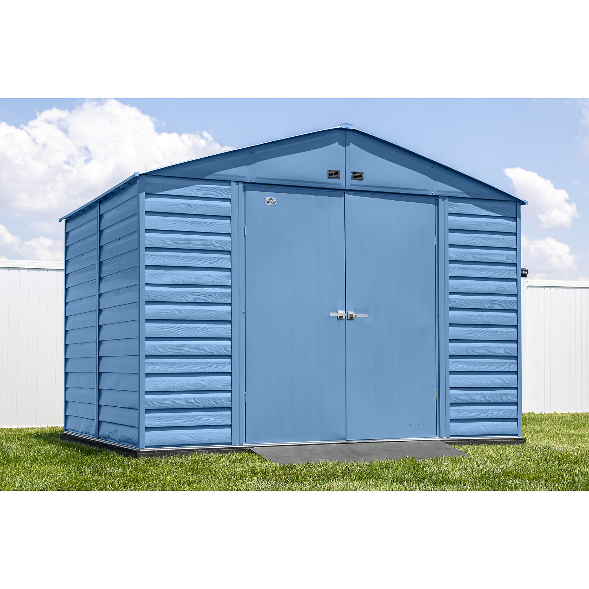 Arrow Storage Products, Select Steel Shed 10x8 Blue Grey, Length 8 ft, Width 10 ft, Model# SCG108BG